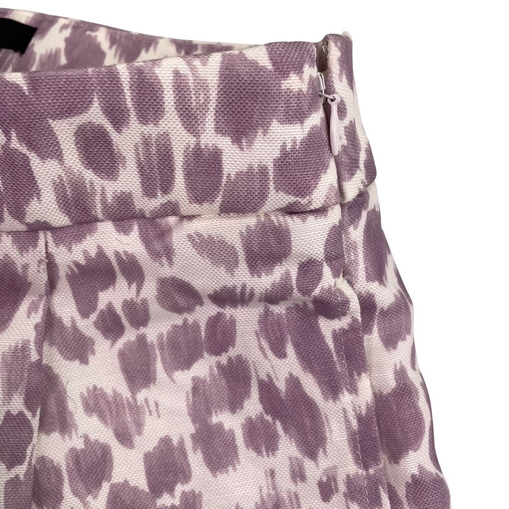 J.Crew Womens Purple Animal Print Linen Blend Pants SRelaxed Fit Long Size 6T - Picture 5 of 11